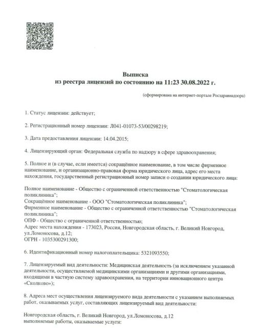 Превью лицензии